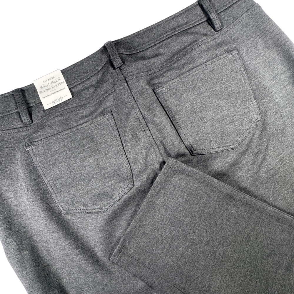Talbots Soho 5-Pocket Straight Leg Pant Women 20WP Grey High Waist Stretch NEW